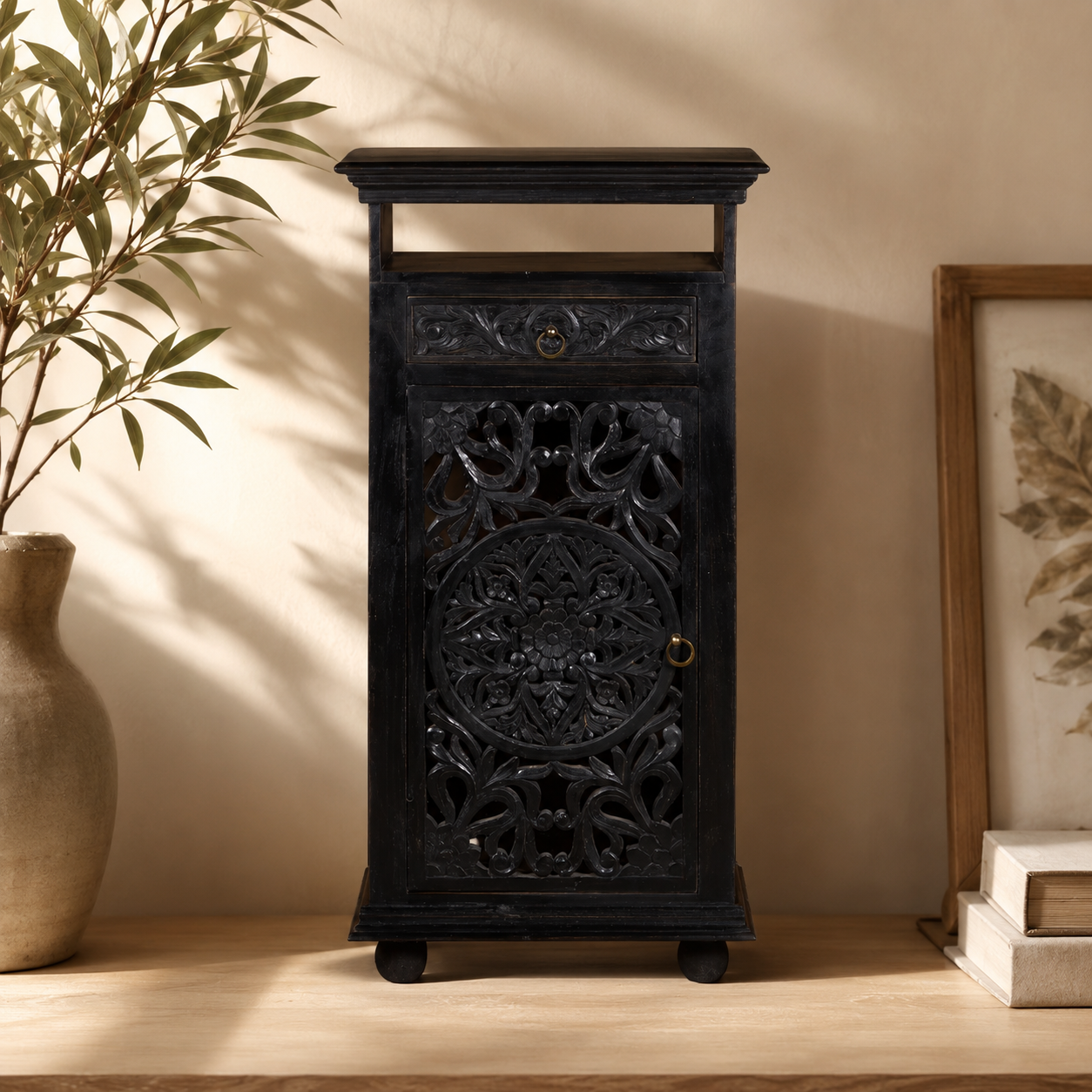 Melora Carved Wooden Chest