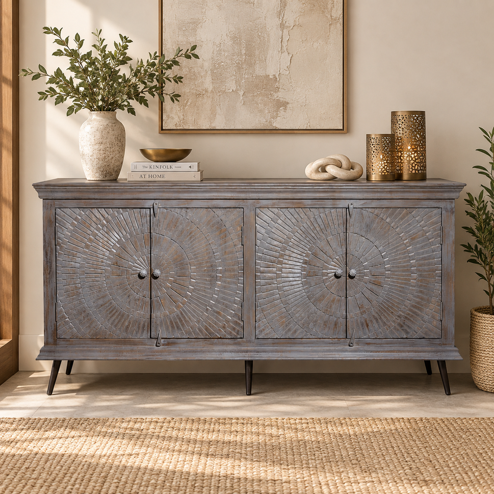 Mellissa Hand carved Wooden Buffet