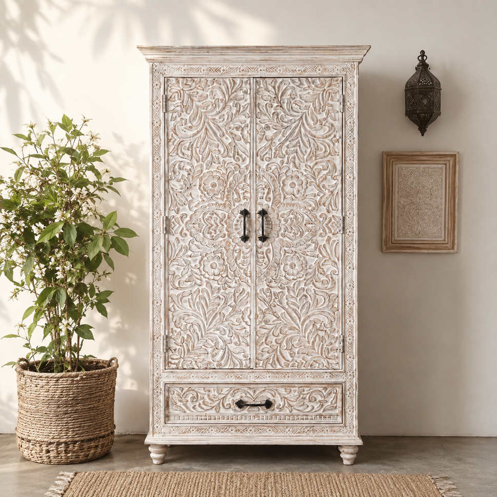 Shivi Hand Carved Almirah