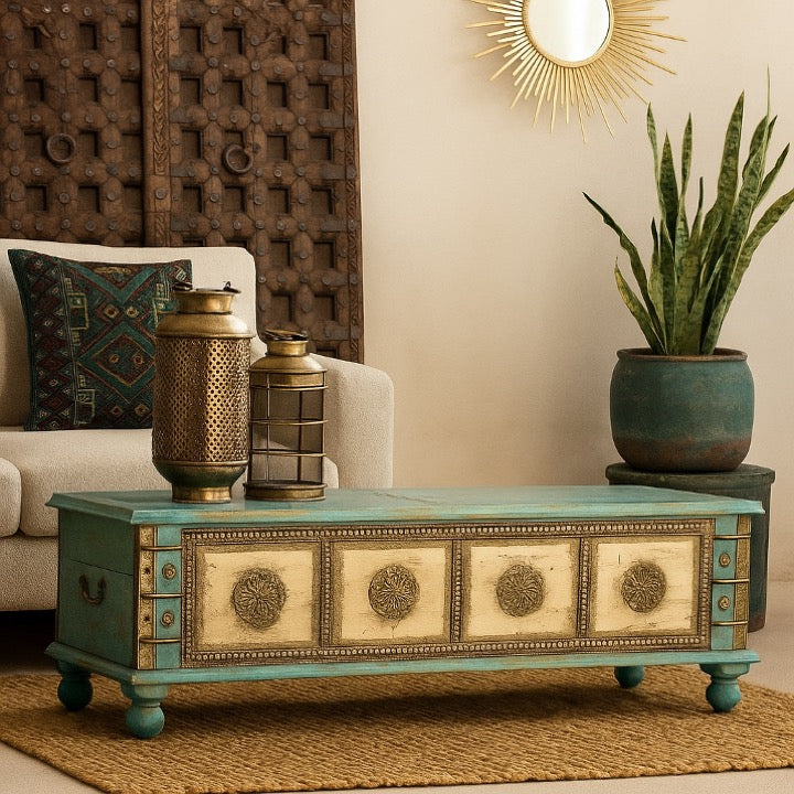 Jaime Carved Storage Trunk