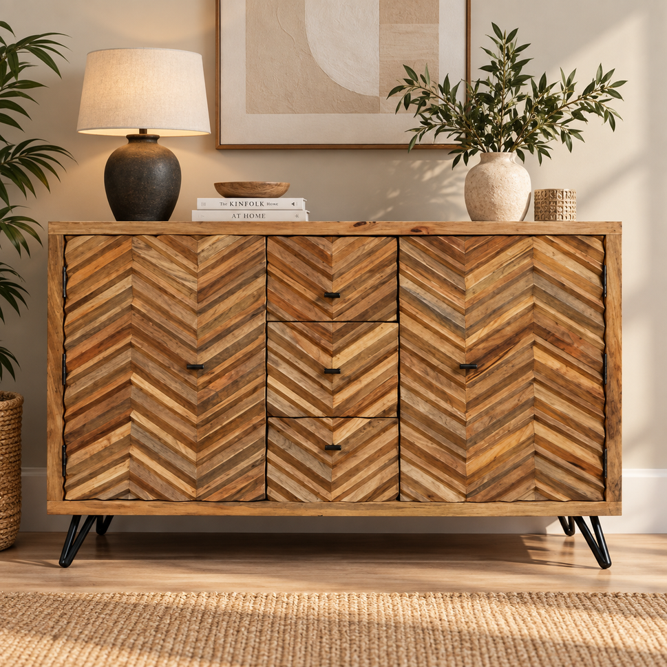 Ursula Carved Wooden Sideboard