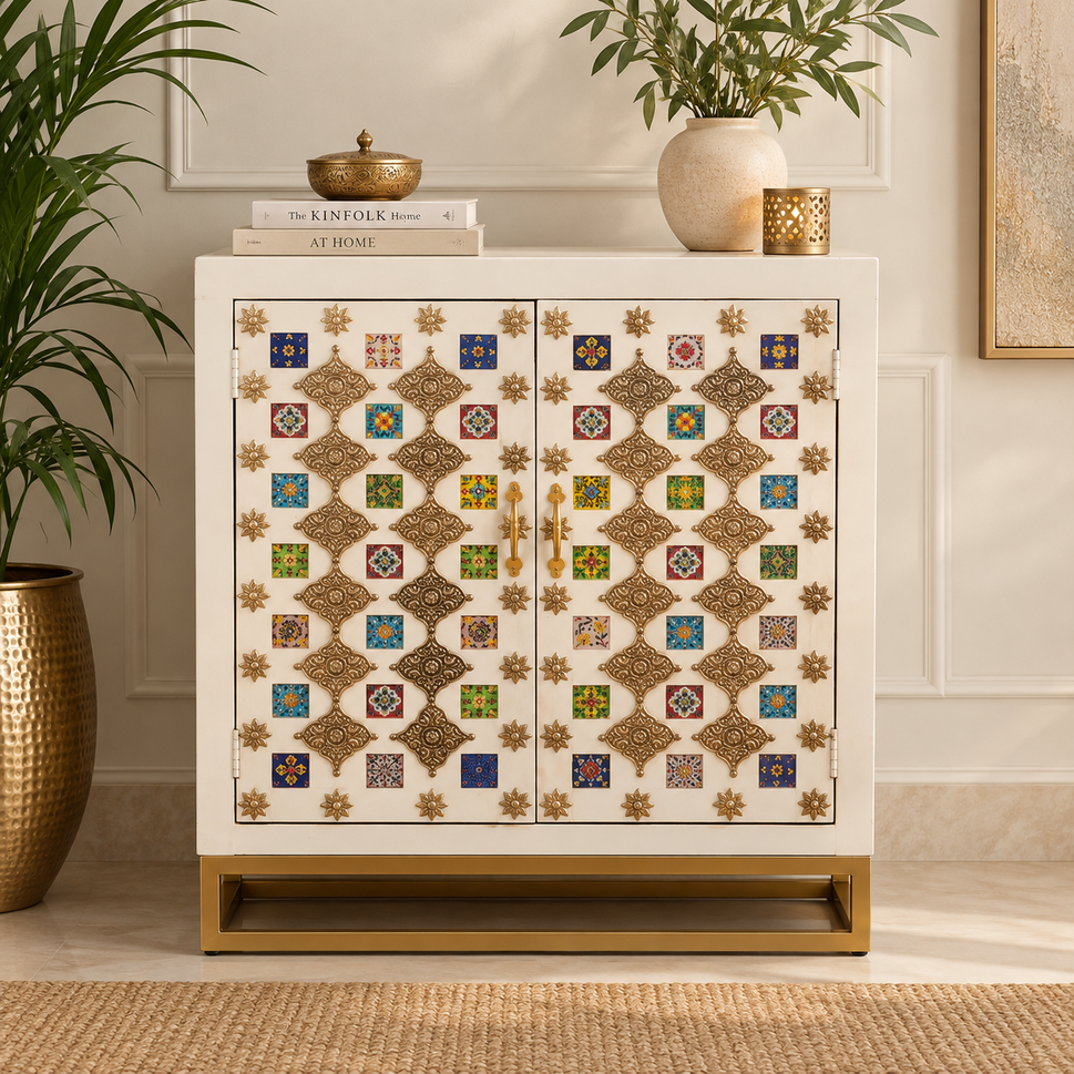 Kassey Hand Carved Wooden Cabinet