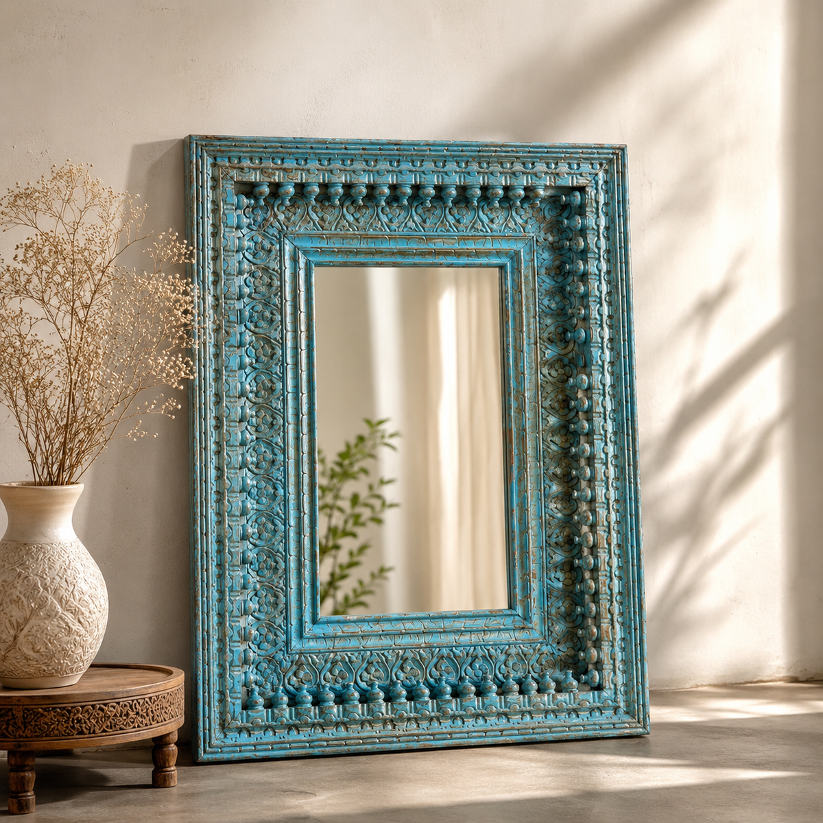 Amritage Spindle Carved Wooden Mirror