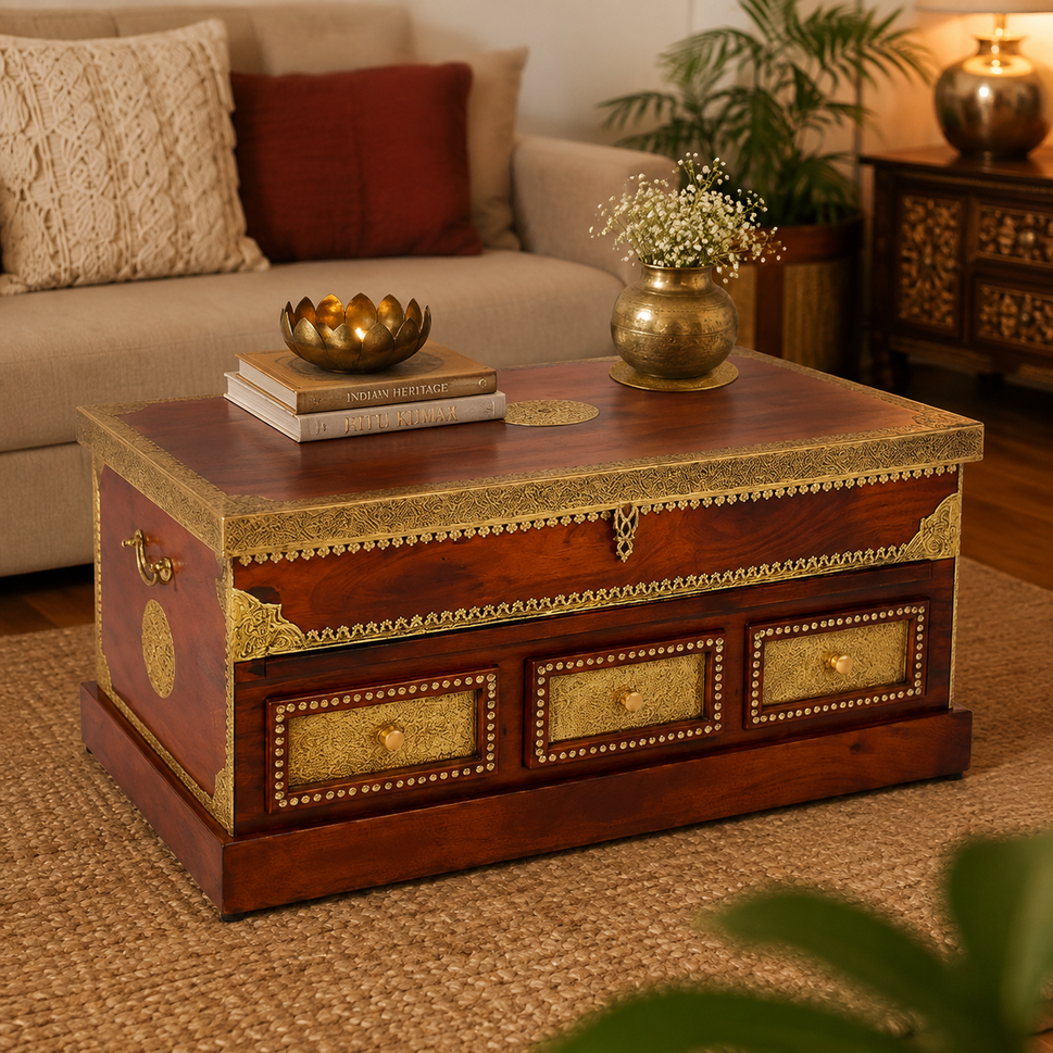 Parker Hand Carved Coffee Table