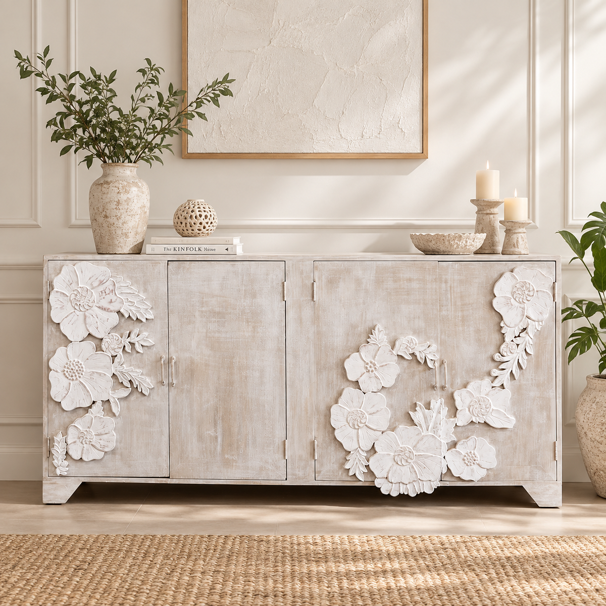Fionna Hand Carved Side Board