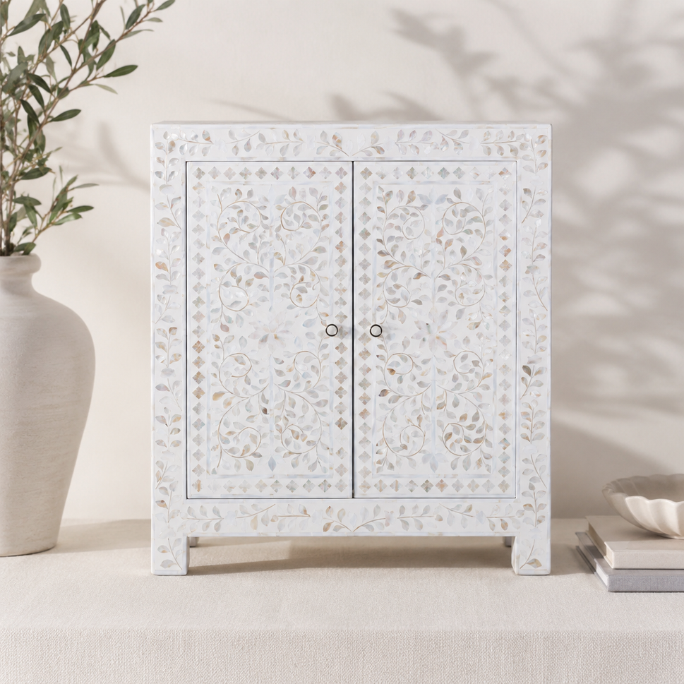 Thea Mother of Pearl Inlay Cabinet