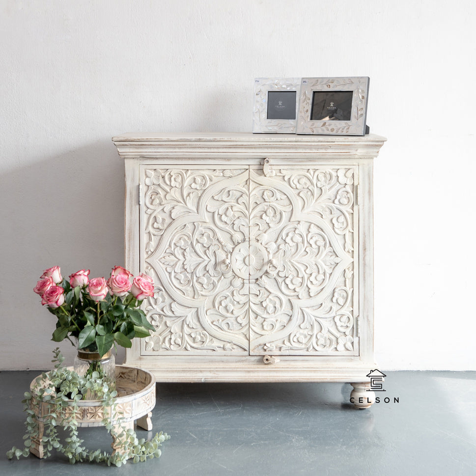 Calyx Carved Wooden Cabinet