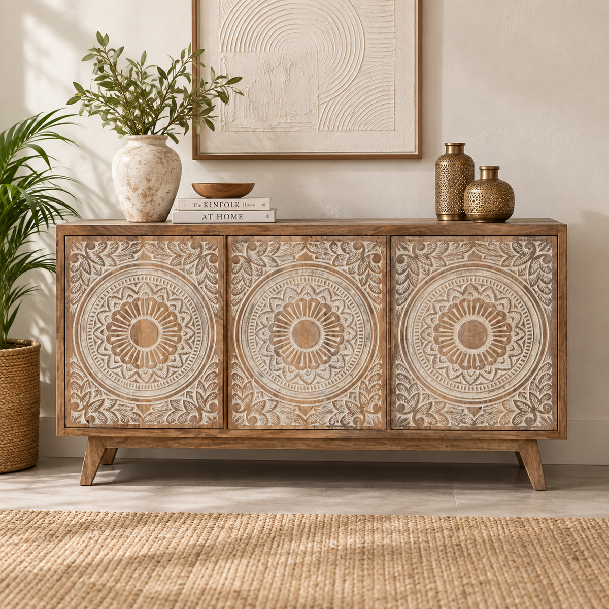 Criss Hand Carved Sideboard