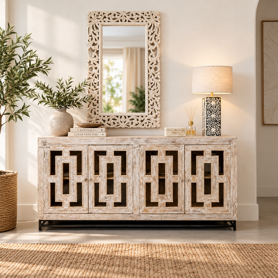 Cape Hand Carved Side Board