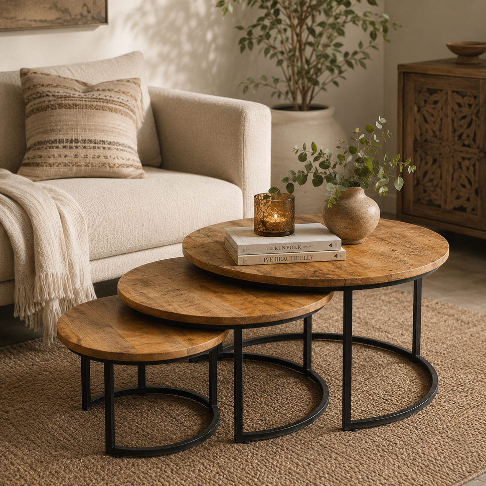 Darko Carved Wooden Coffee Table
