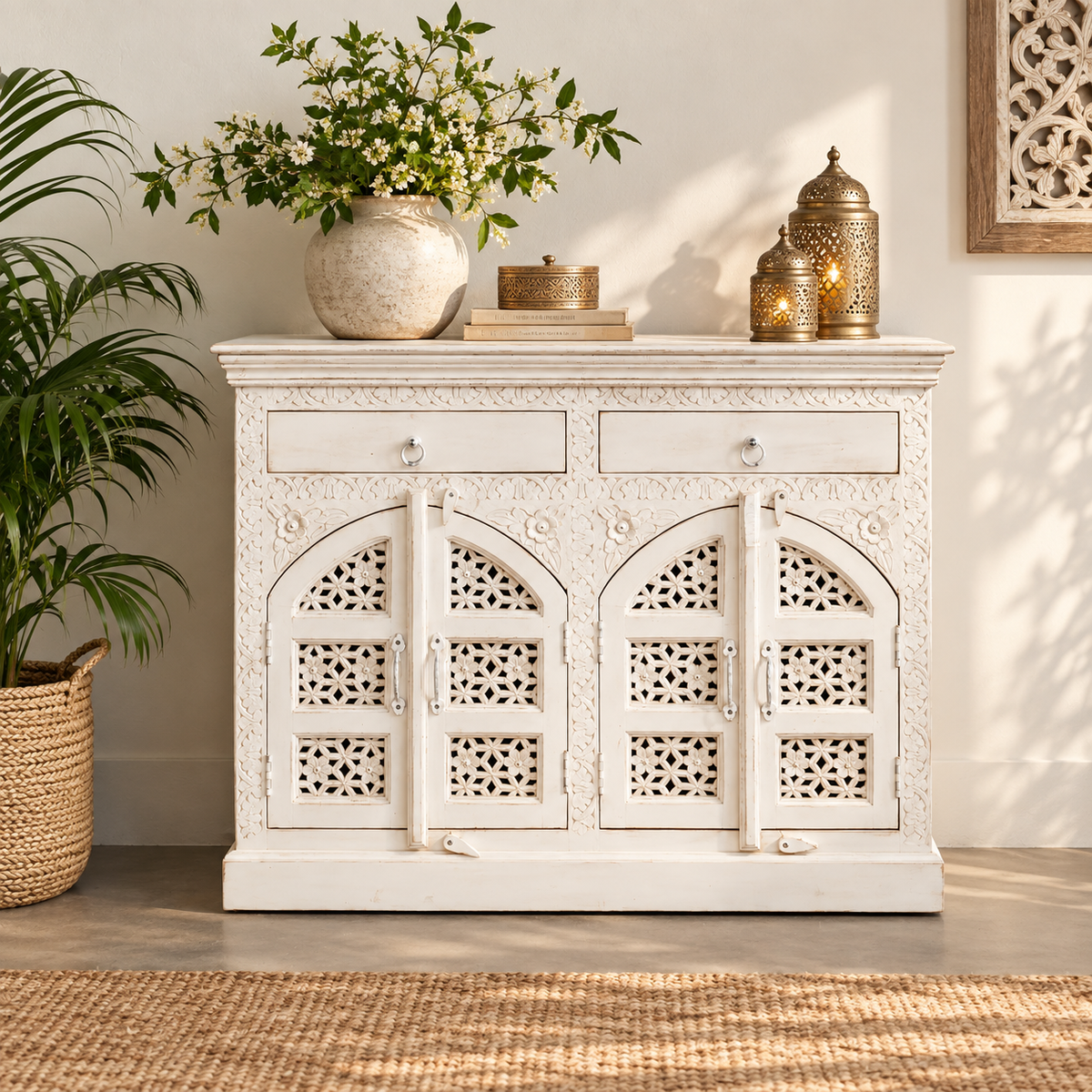 Ana Carved Wooden Cabinet