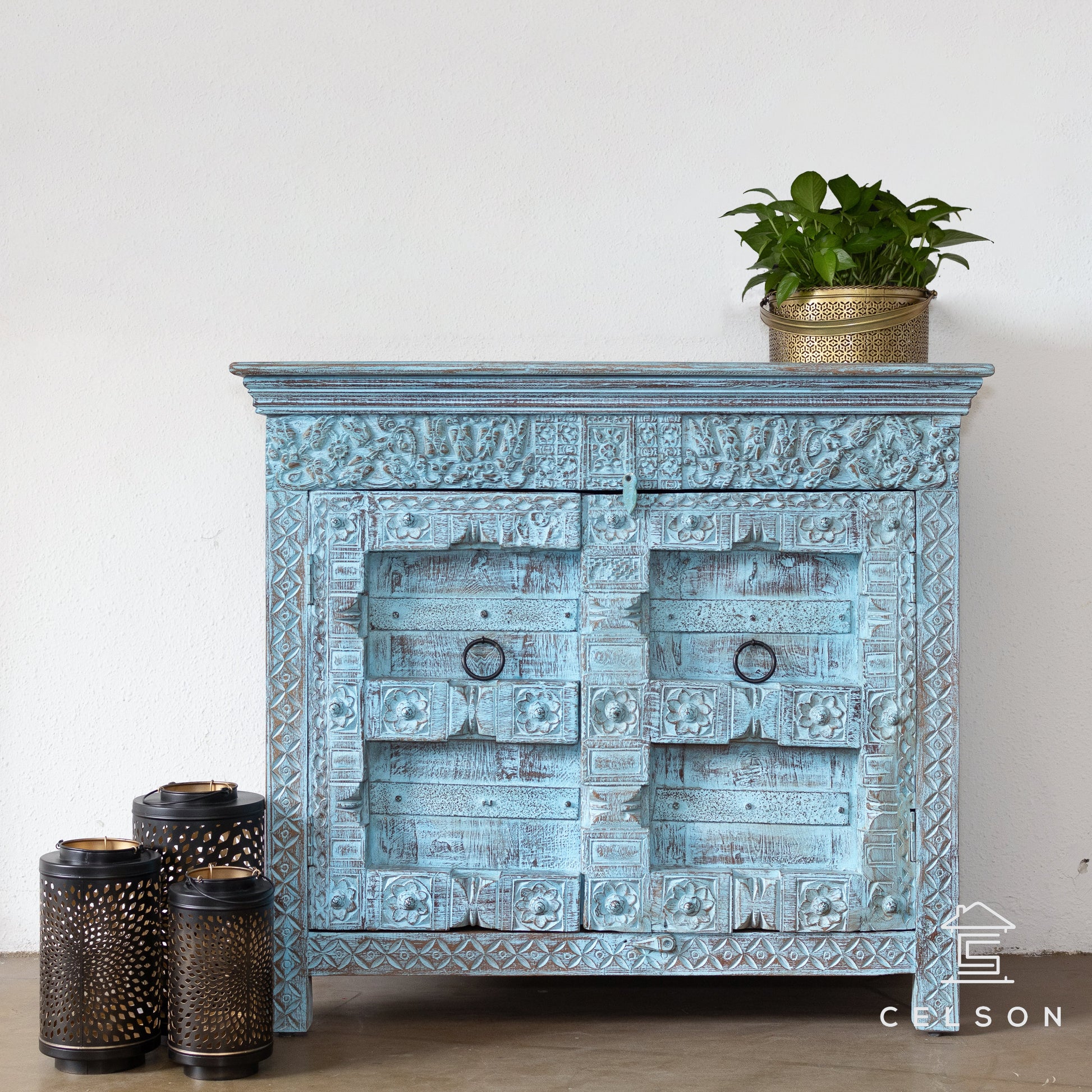 Sahiba Carved Wooden Chest