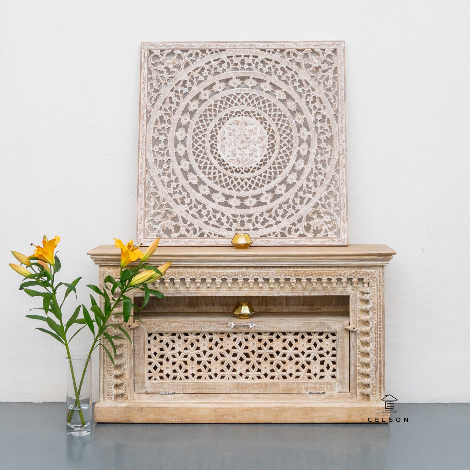 Evie Hand Carved TV Cabinet