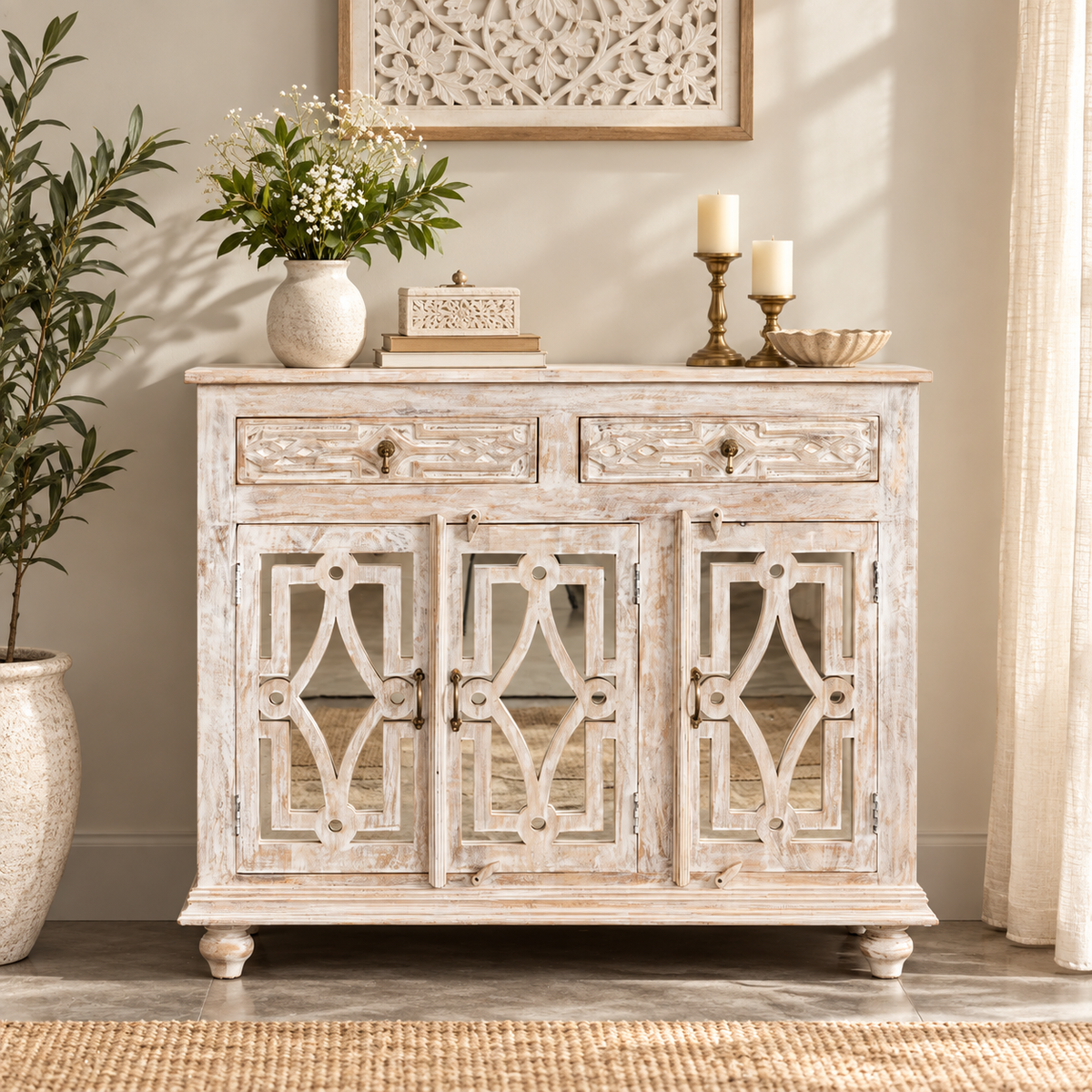 Jade Carved Wooden Chest