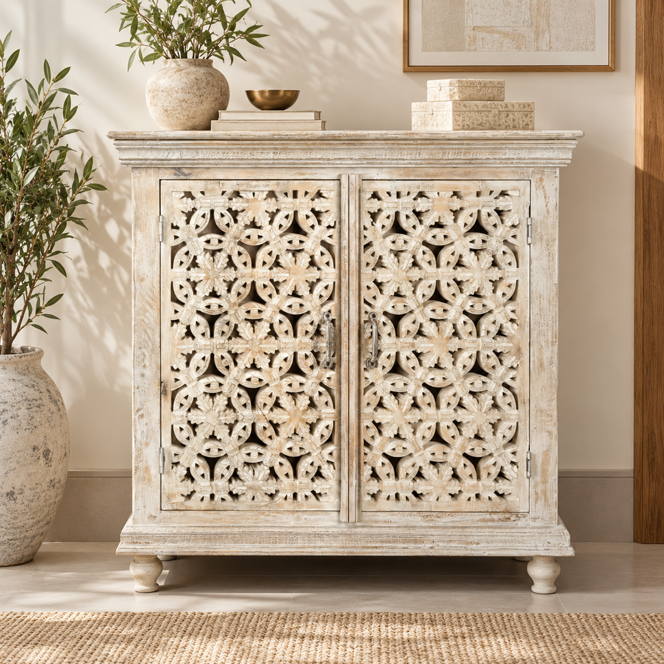 Scott Wooden Carved Cabinet