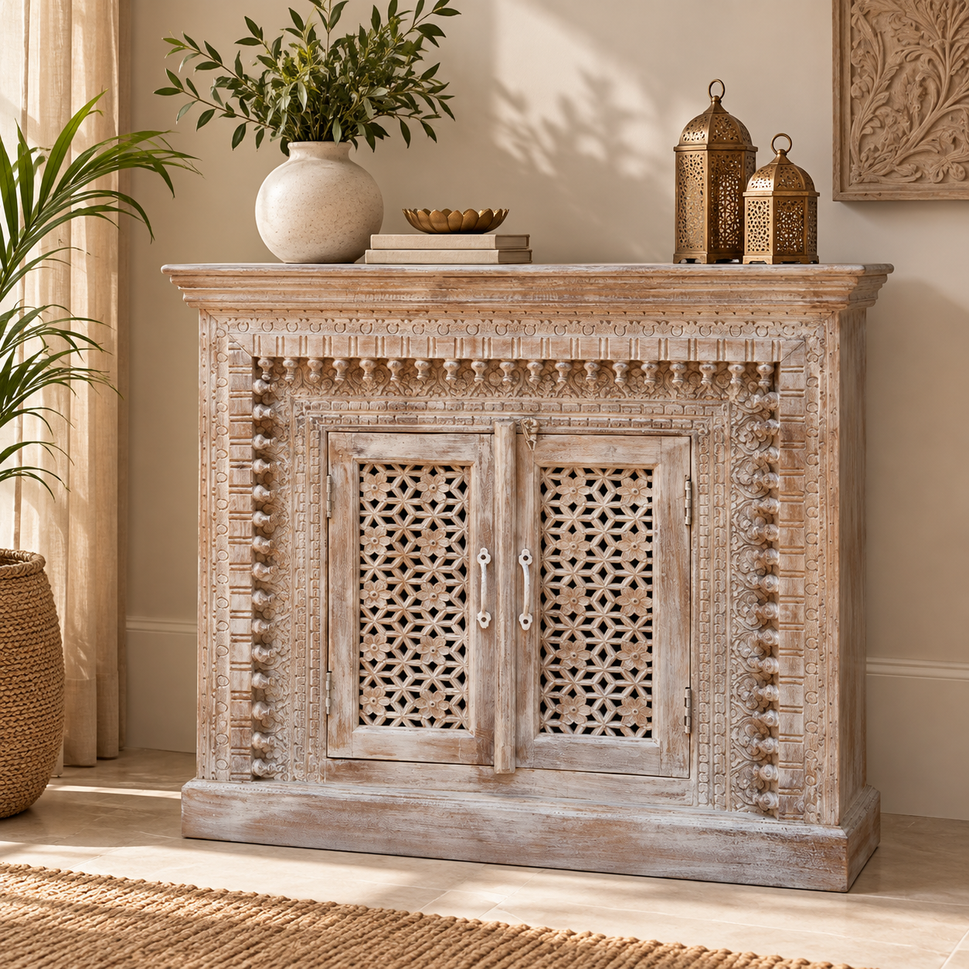 Marlon Carved Wooden Chest