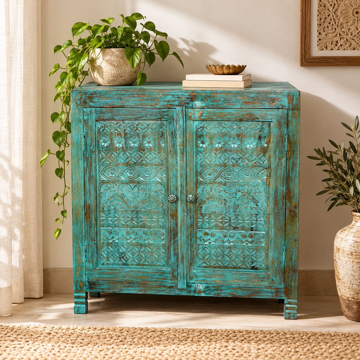 Marggot Carved Wooden Chest