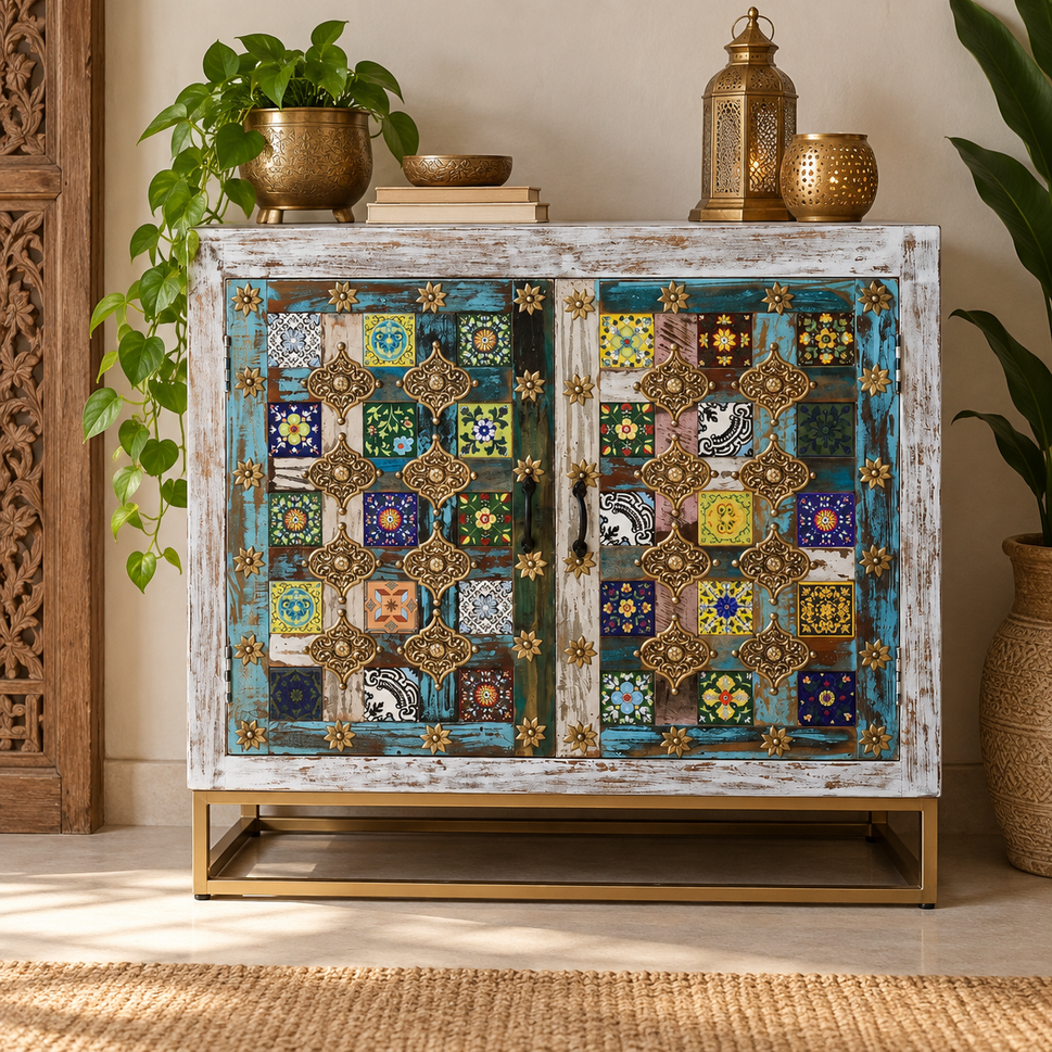 Tyler Carved Wooden Cabinet