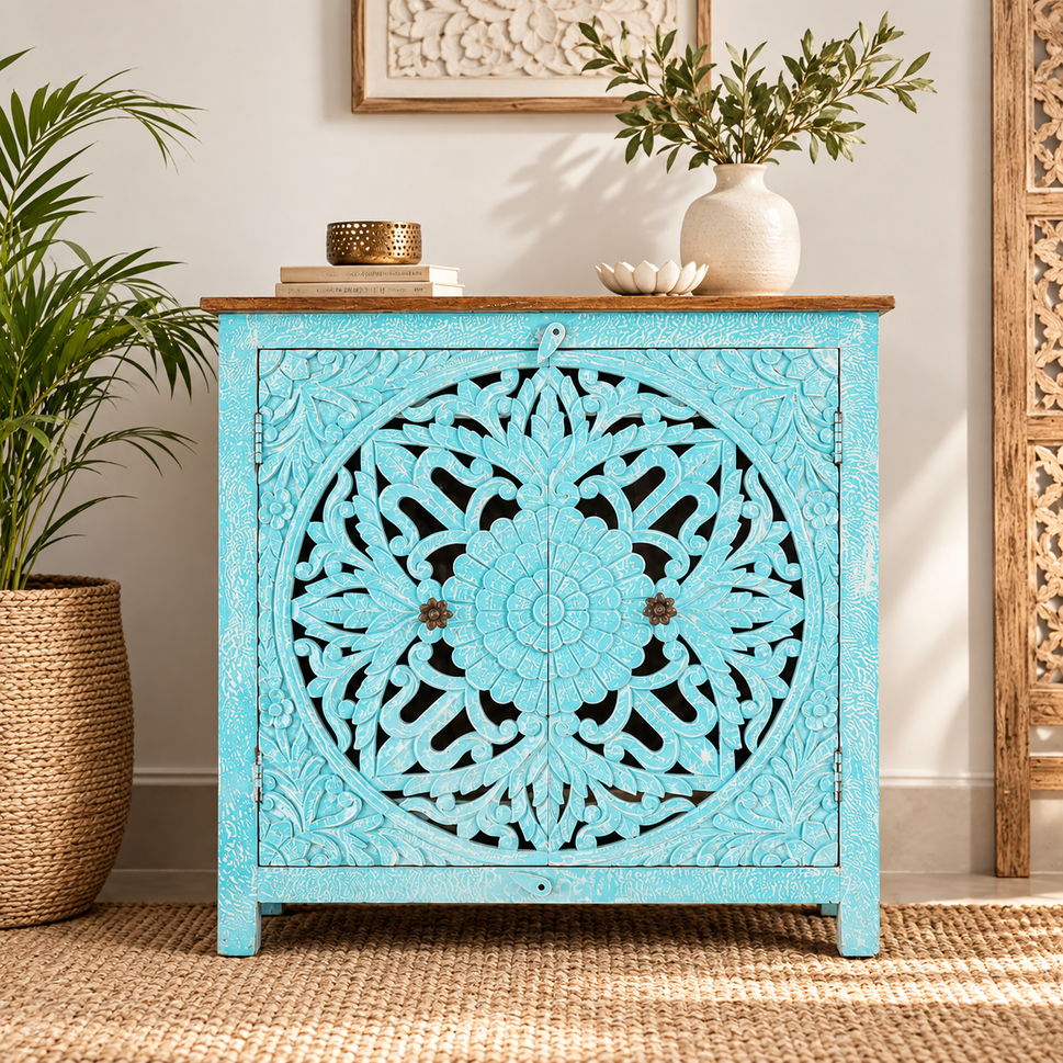 Boarg Carved Wooden Cabinet