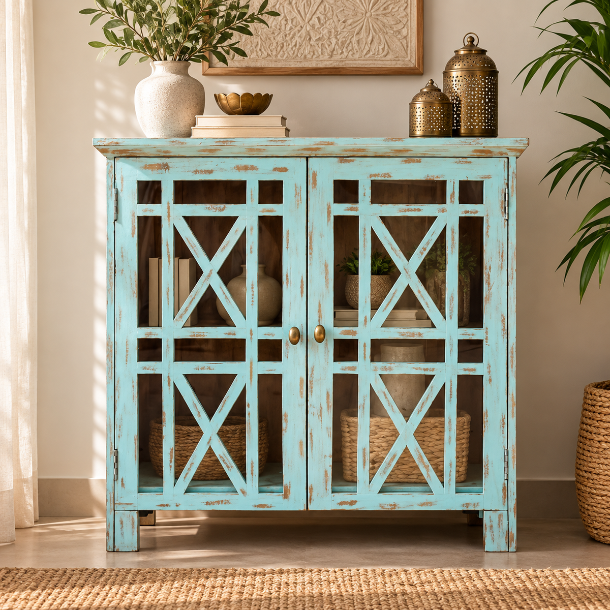 Jonah Carved Wooden Chest