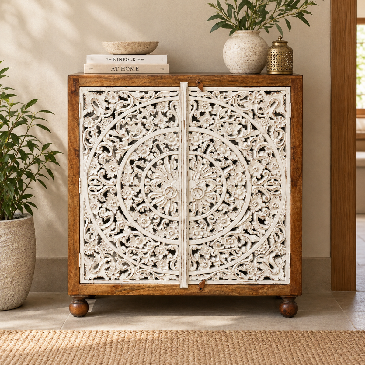 Rorry Carved Wooden Chest
