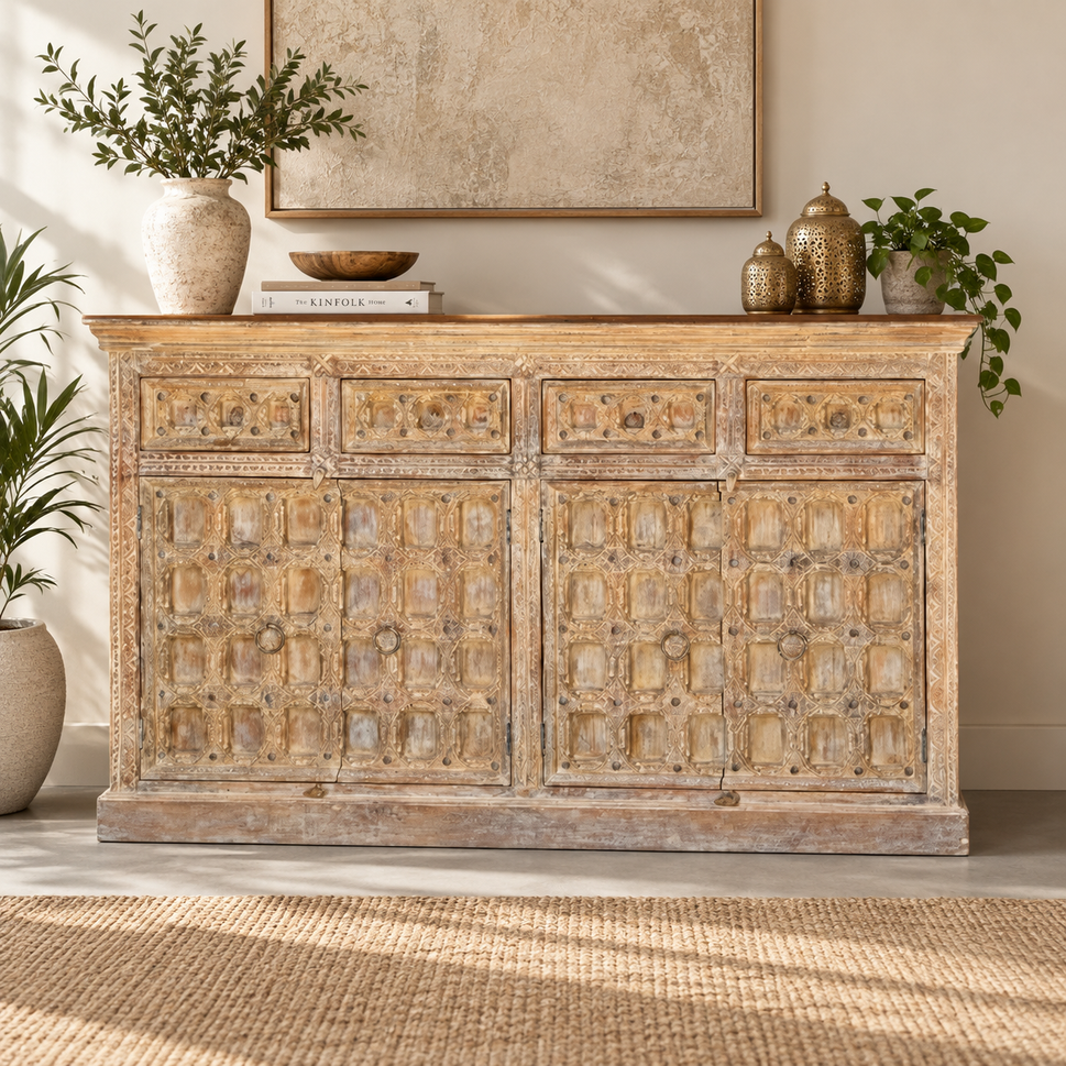 Melly Hand Carved  Wooden Buffet