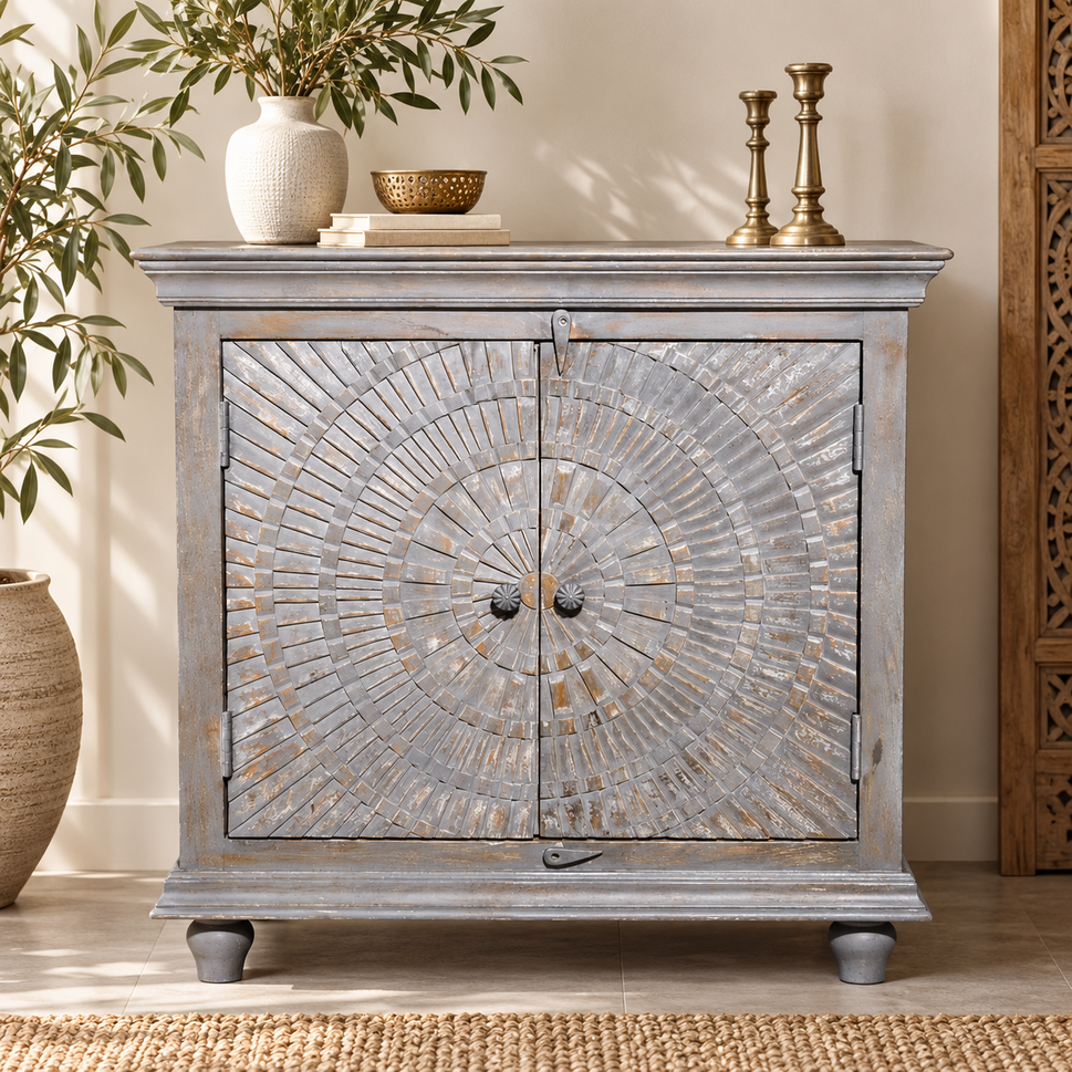 Simon Carved Wooden Cabinet