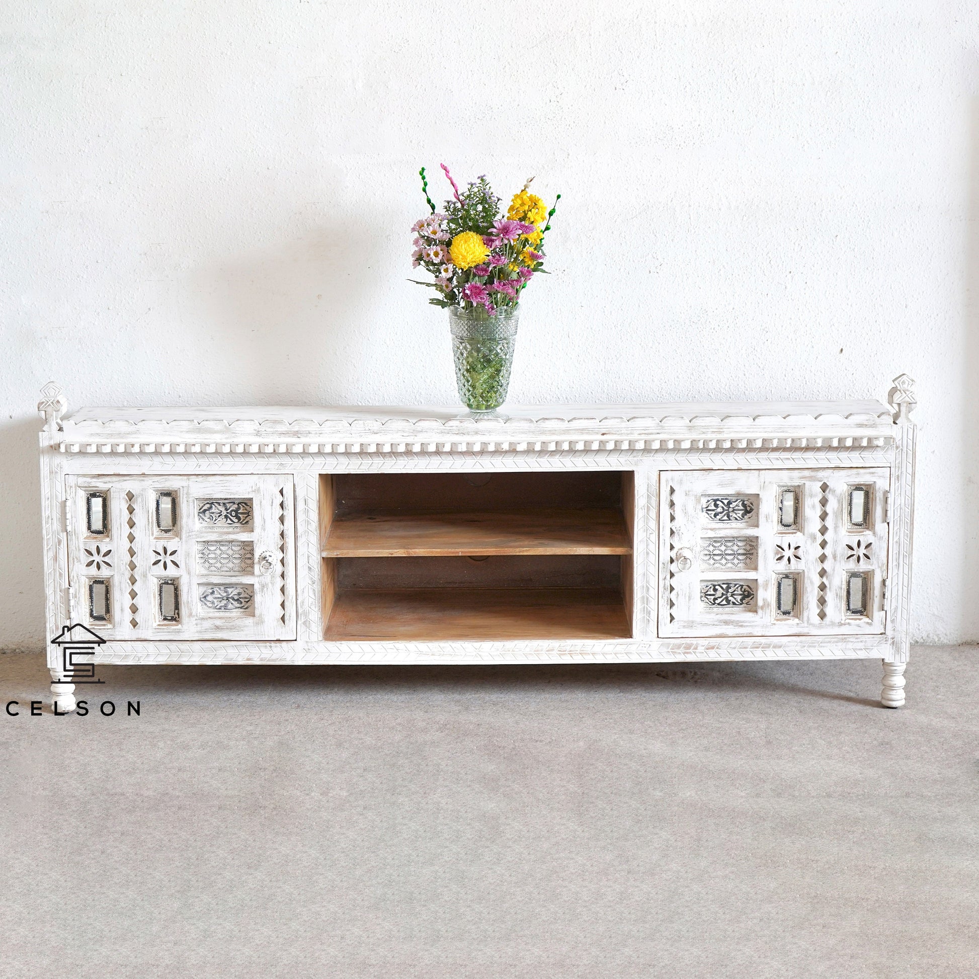 Aria Wooden Carved Cabinet