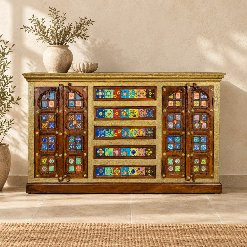 Cleve Wooden Tile Sideboard