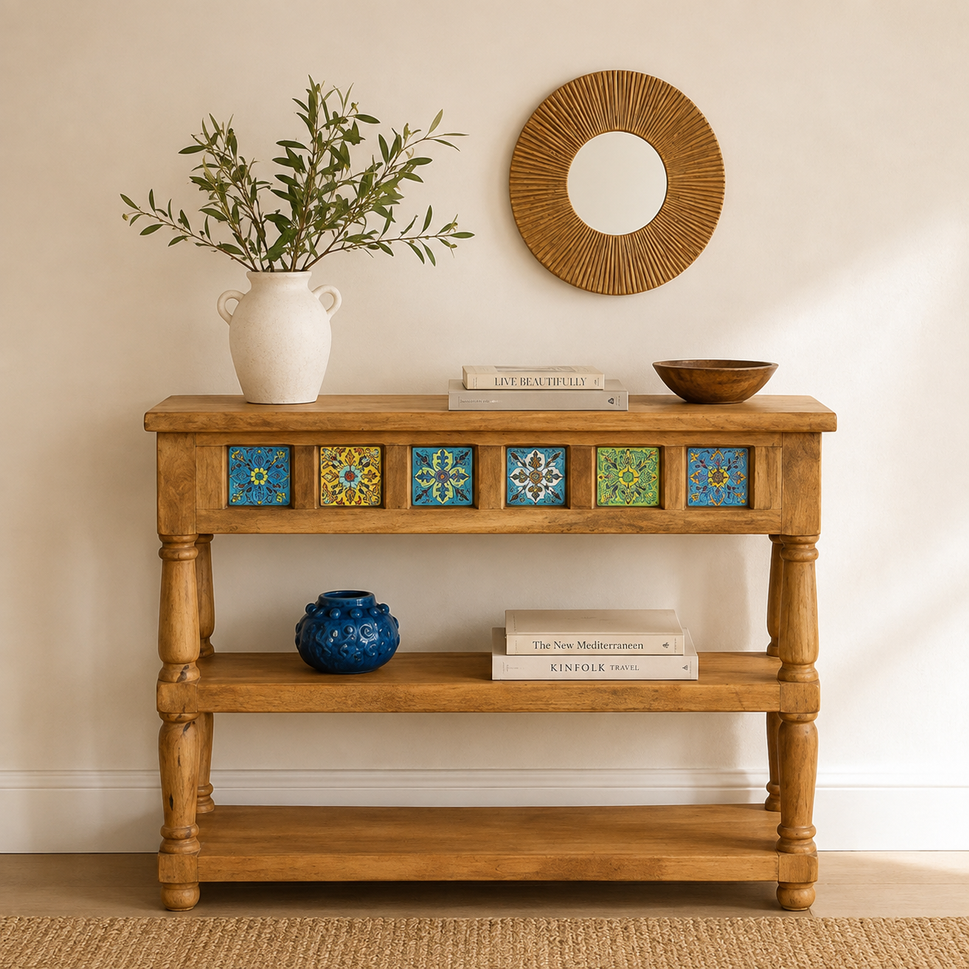 Elsora Hand Crafted Tile Console Table