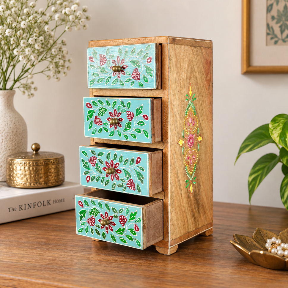 Suhana Carved Wooden Chest of Drawer