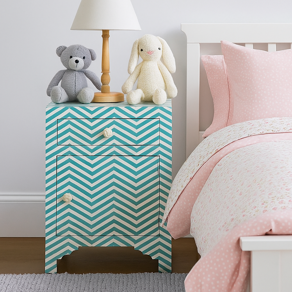 Hirsch Bone Inlay Bedside