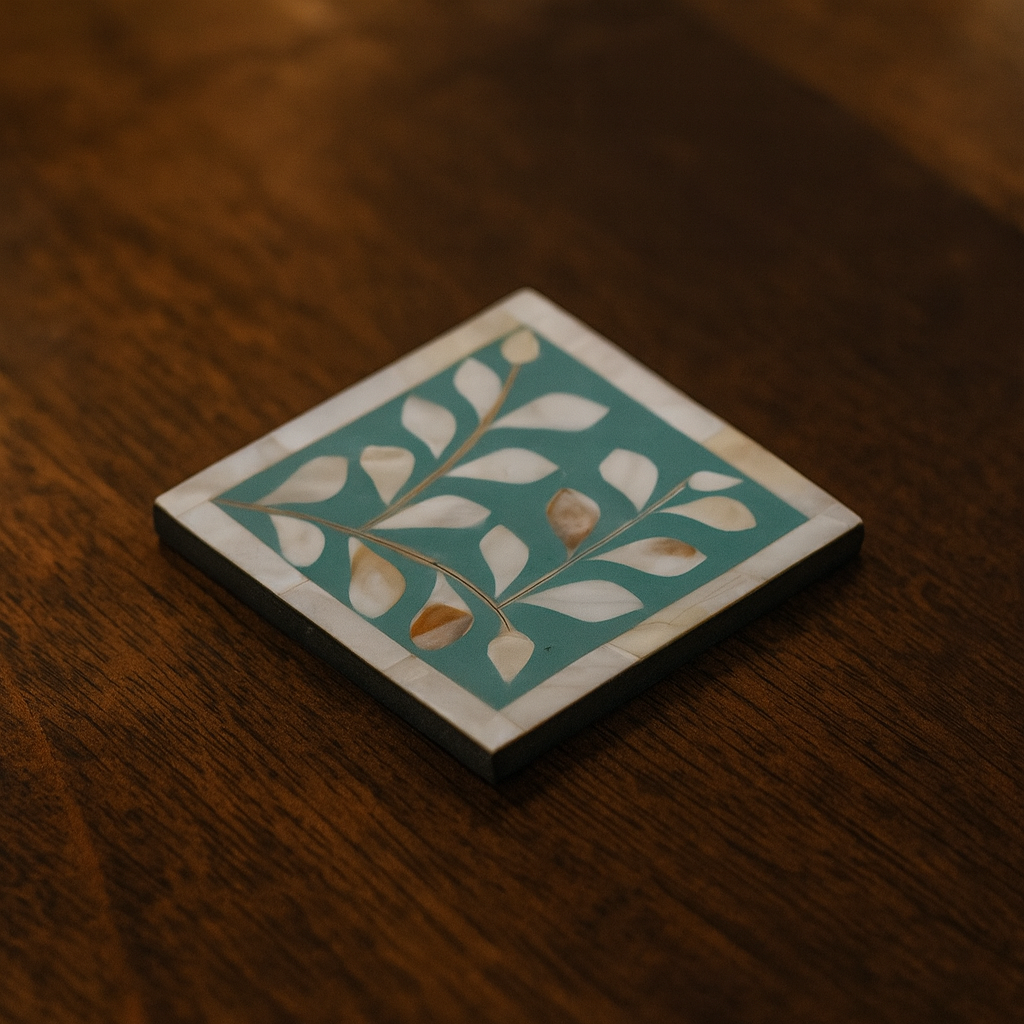 Flora Mother of Pearl Inlay Coaster