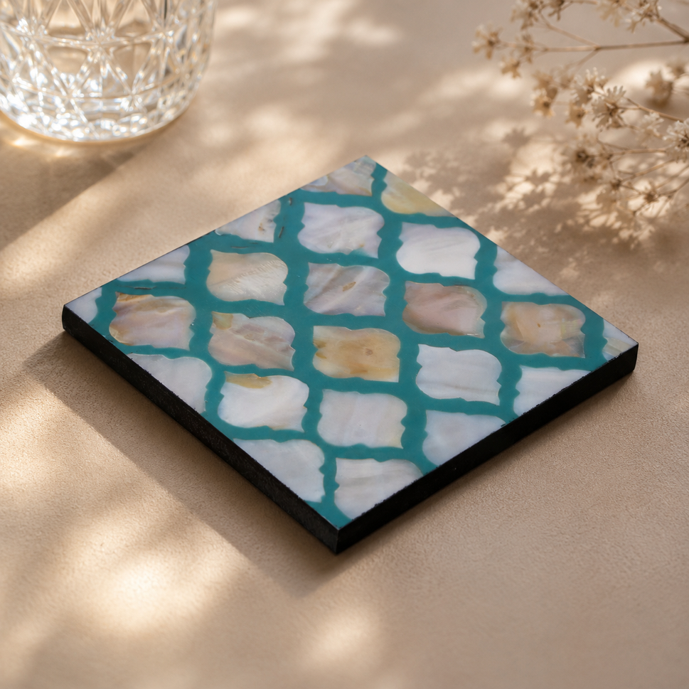 Lily Mother of Pearl Inlay Coaster