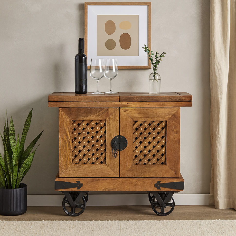 Paulo Wooden Bar Cabinet