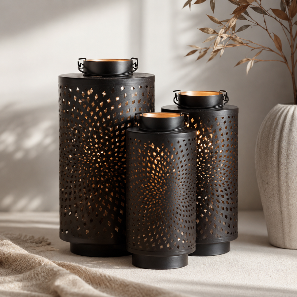 Surbhi Black Finish Lantern Set of 3