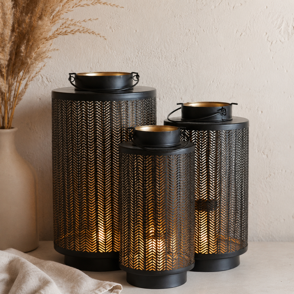 Suhani Black Finish Lantern Set of 3