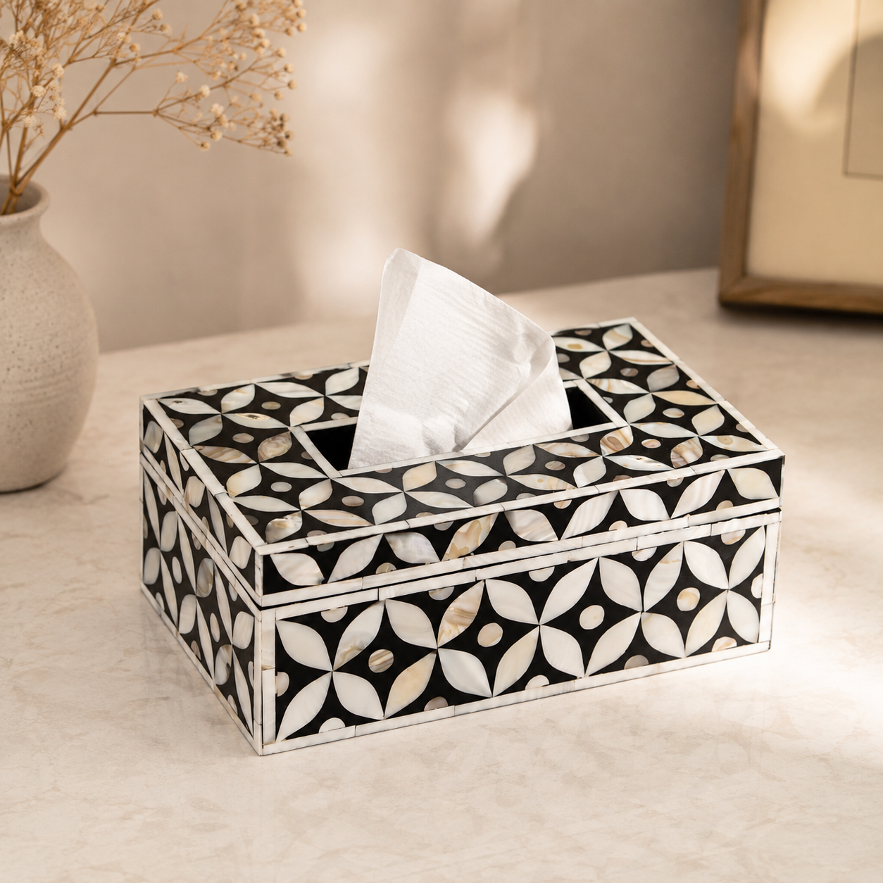 Kendrick Mother of Pearl Inlay Tissue Box