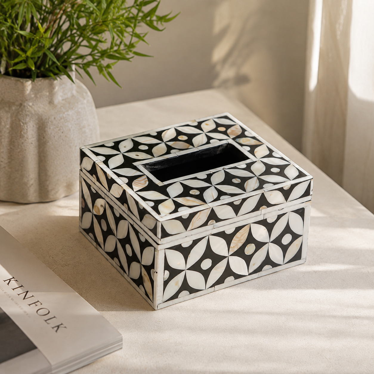 Eric Mother of Pearl Inlay Tissue Box