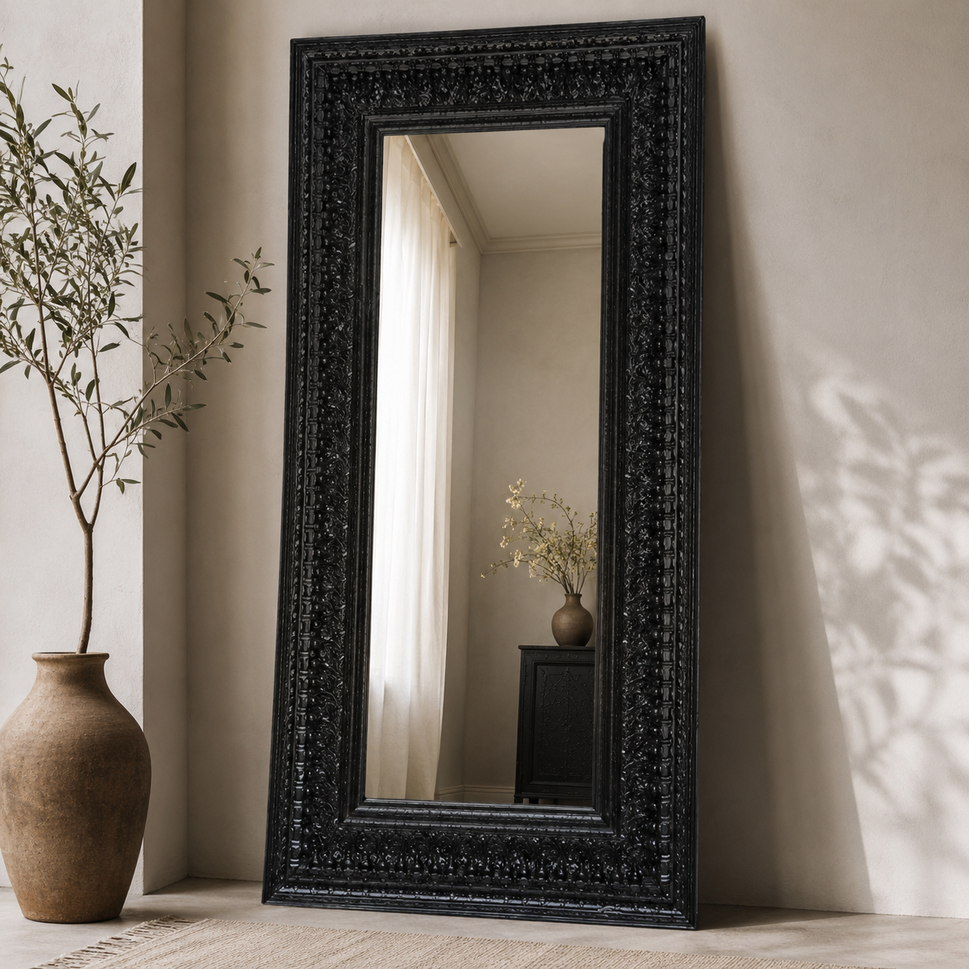 Viola Hand carved Wooden Mirror