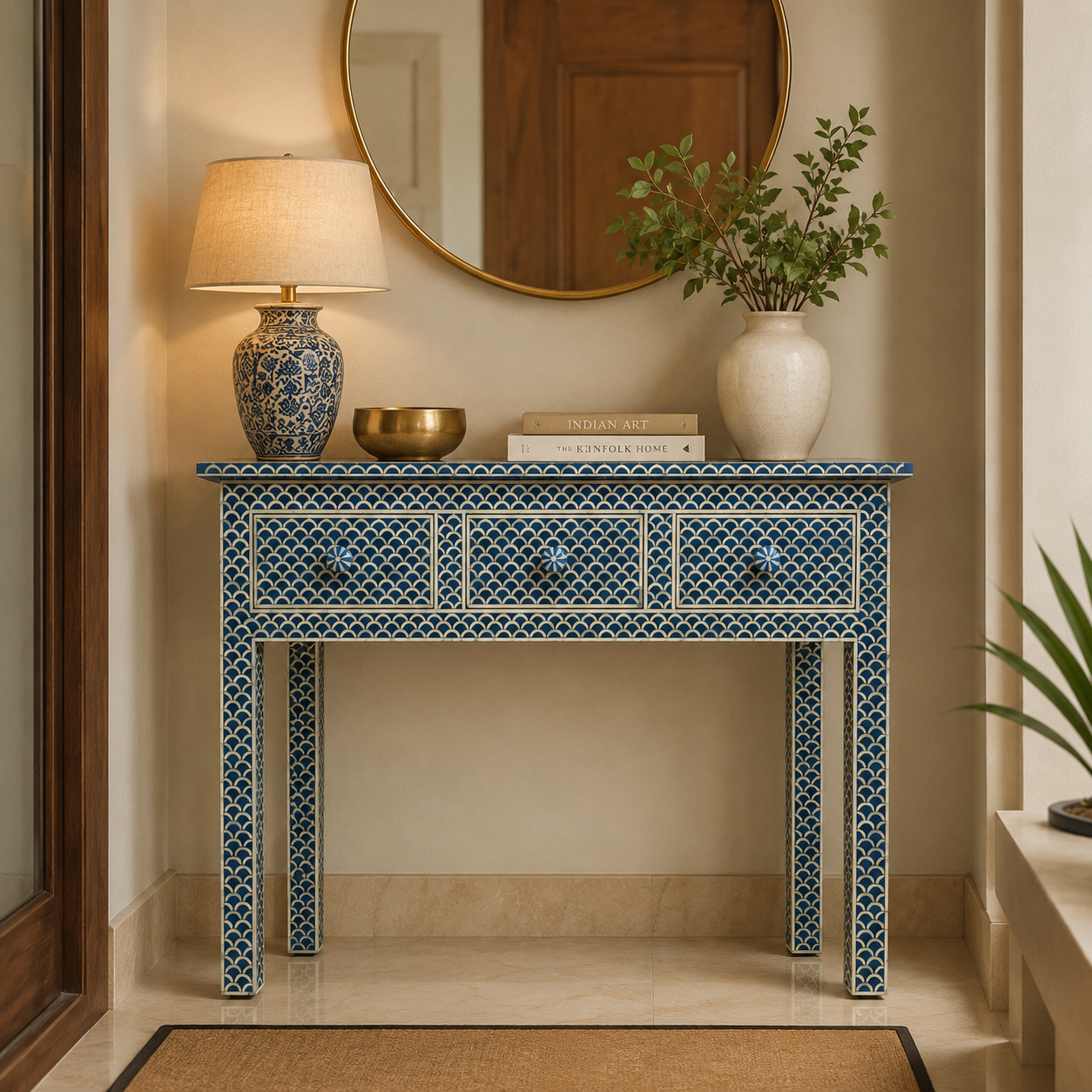 Anika bone inlay console table