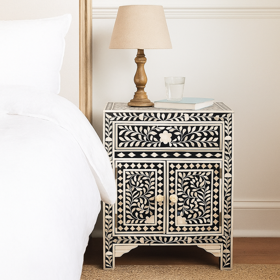 Magdalene Bone Inlay Bedside