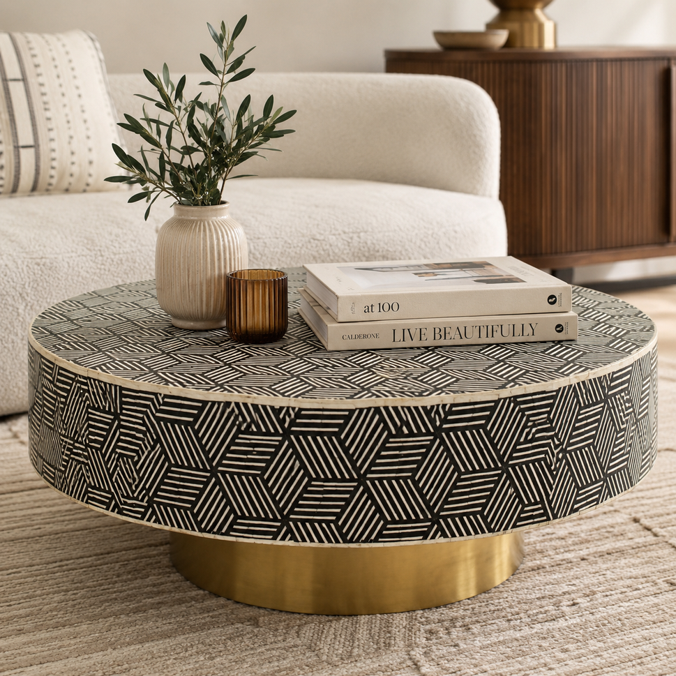 Griffin Bone Inlay Coffee Table