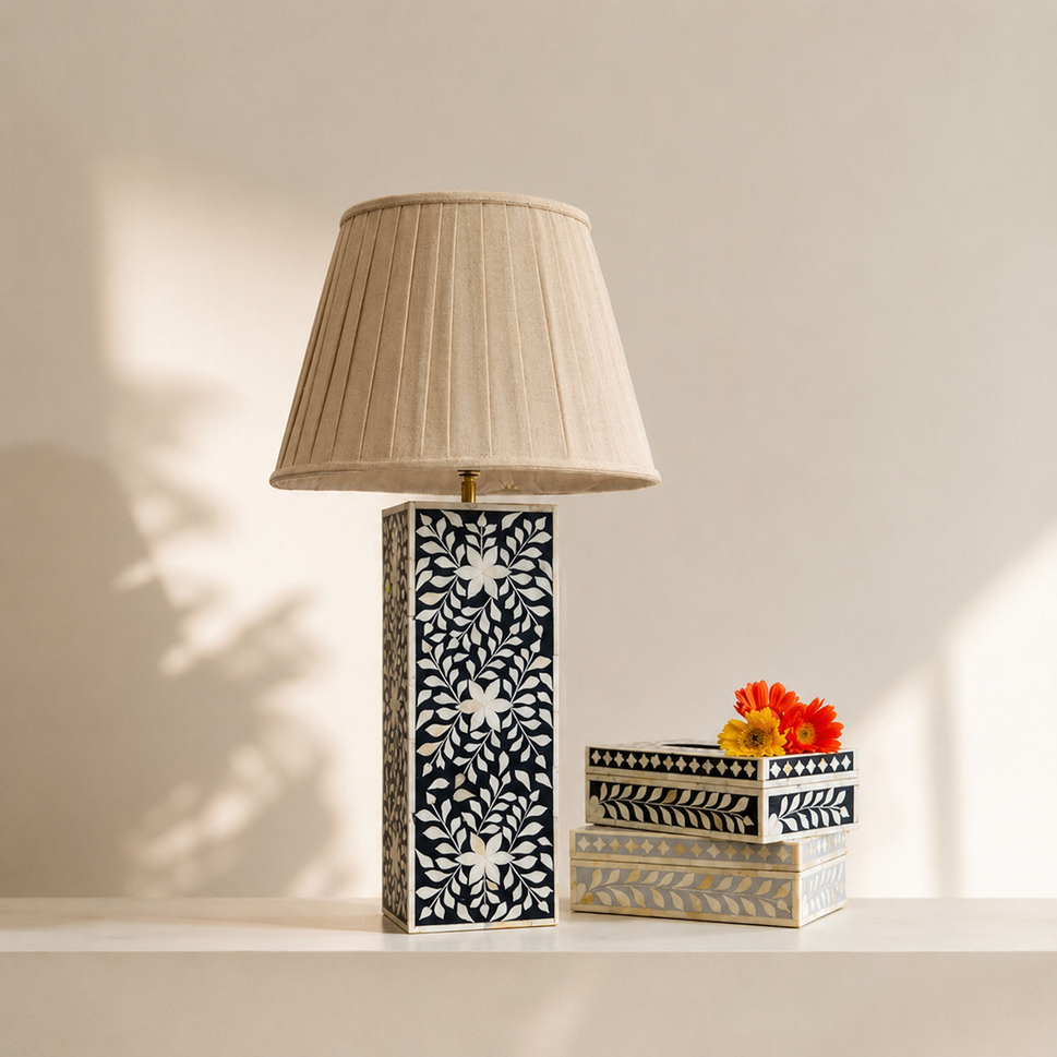 Whitney Bone Inlay Lamp with Shade