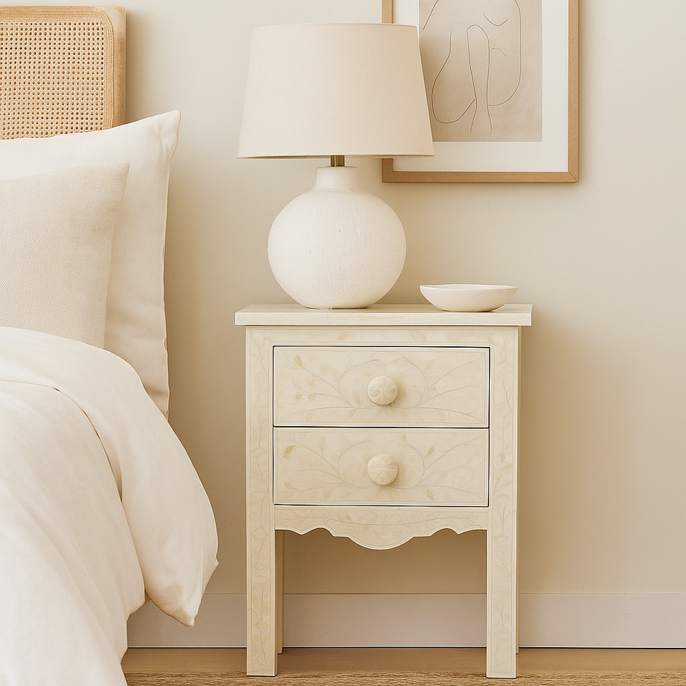 Marie Bone Inlay Bedside
