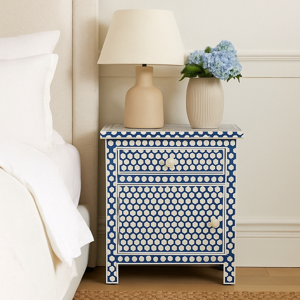 Laila Bone Inlay Bedside