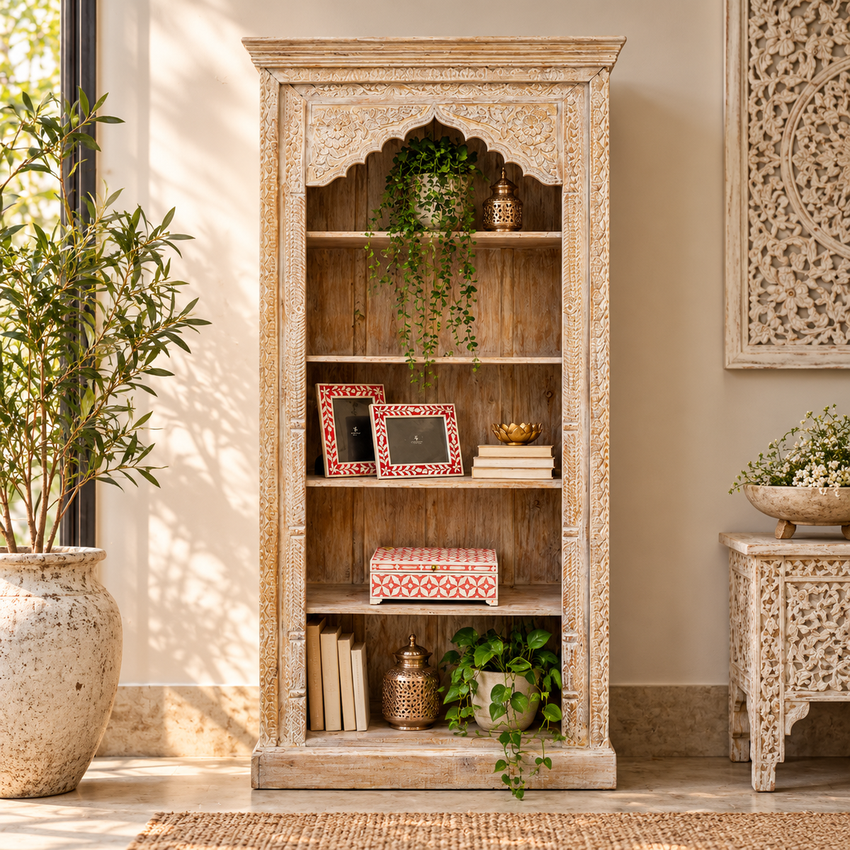 Nall Carved Bookshelf