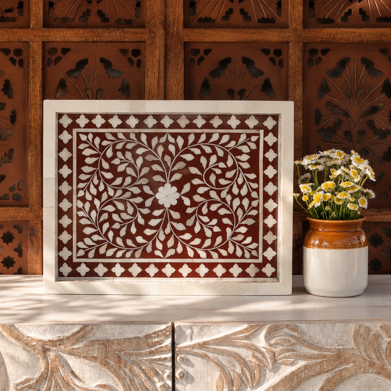 Linus Bone Inlay Tray