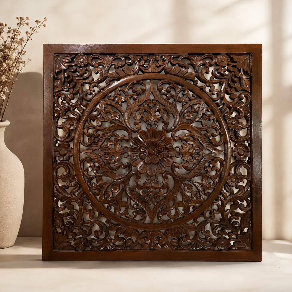 Siggy Hand Carved Wall Panel