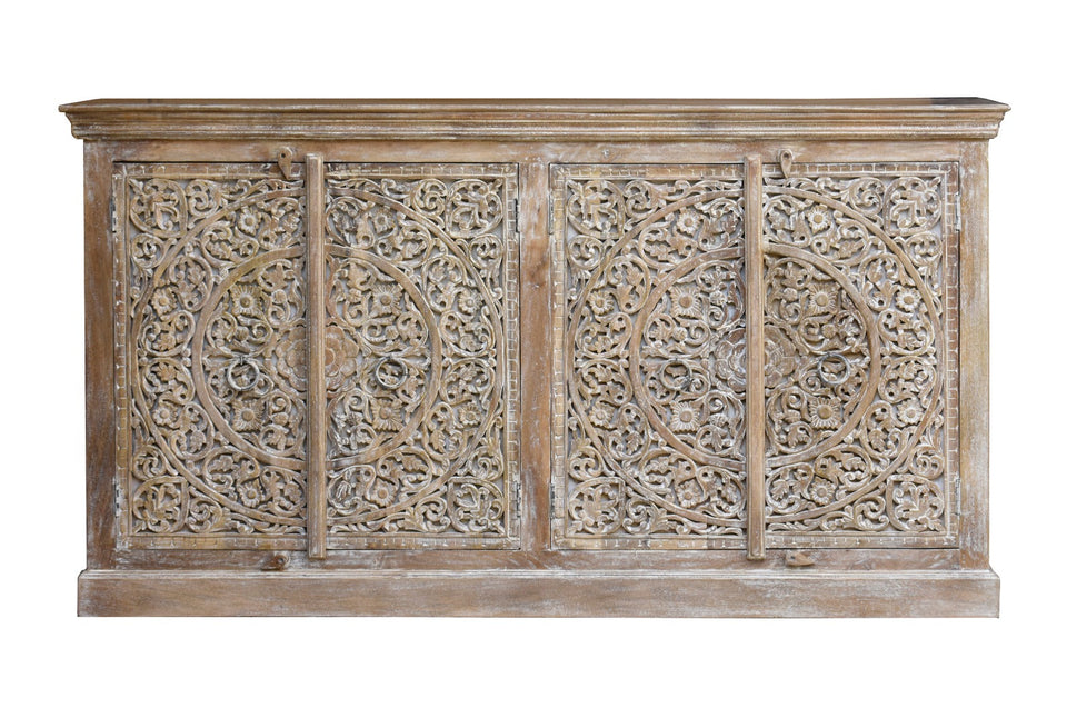 Hazel Hand Carved Wooden Sideboard
